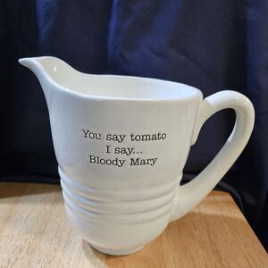 Pier One White Ceramic Bloody Mary Pitcher - 80 ounces